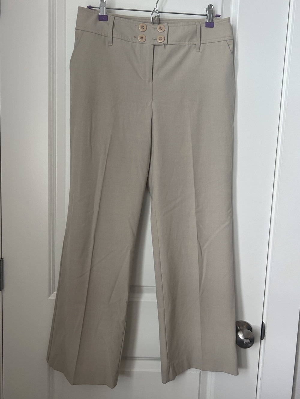 Ann Taylor LOFT Women's Wide-Leg Trousers in Light Taupe Size 8